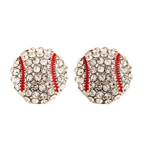

1 пара серег-гвоздиков с шариками и стразами, ювелирные изделия, милый внешний вид, шпильки для ушей