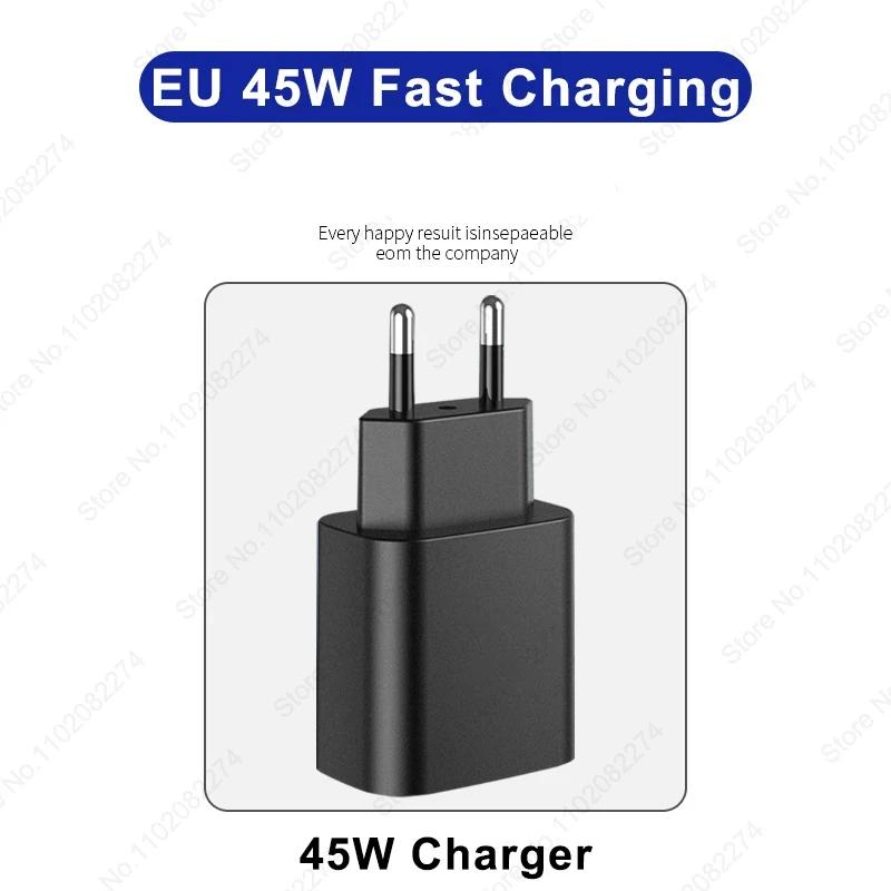 45W Fast Charger USB C Phone Adapter For Samsung Galaxy S23 S24 S25 Ultra A55 A35 A15 5G Plug Charger Type C Fast Charging Cable