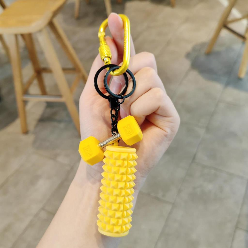 Mini Foam Roller Dumbbell Keychain: Stylish Fitness Pendant Gift for Men & Women