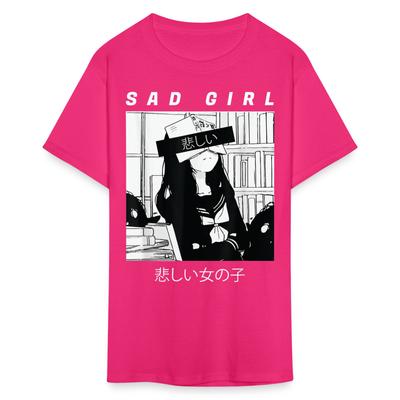 Trauriges Anime Emo Mädchen - Japanische Ästhetik Vaporwave Anime Otaku Traurigkeit T-Shirt