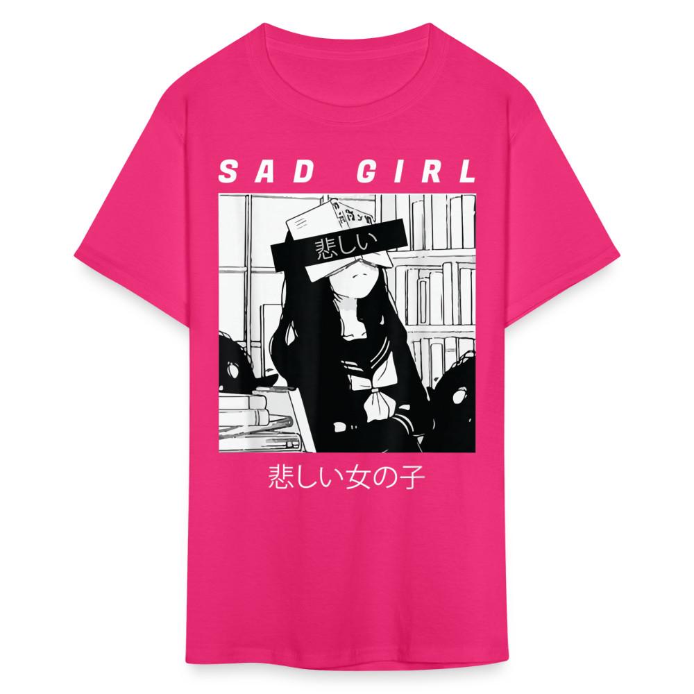 

Sad Anime Emo Girl - Japanese Aesthetic Vaporwave Anime Otaku Sadness T-Shirt M