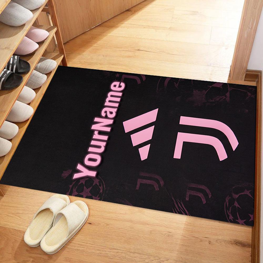 Juventus Customized Name Floor Mat Perfect for Decorate Room Kitchen Bedrooms Playrooms Anti-slip Rug Decorate Offices Best for Christmas