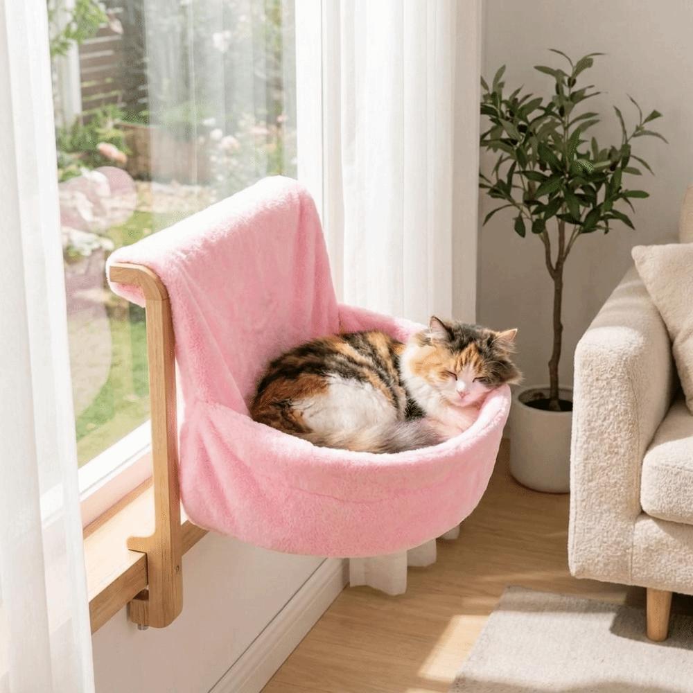 Warm Plush Radiator Cat Hammock Semicircle Plush Sleeping Nest Cat Sleeping Bag Multi-scene Use