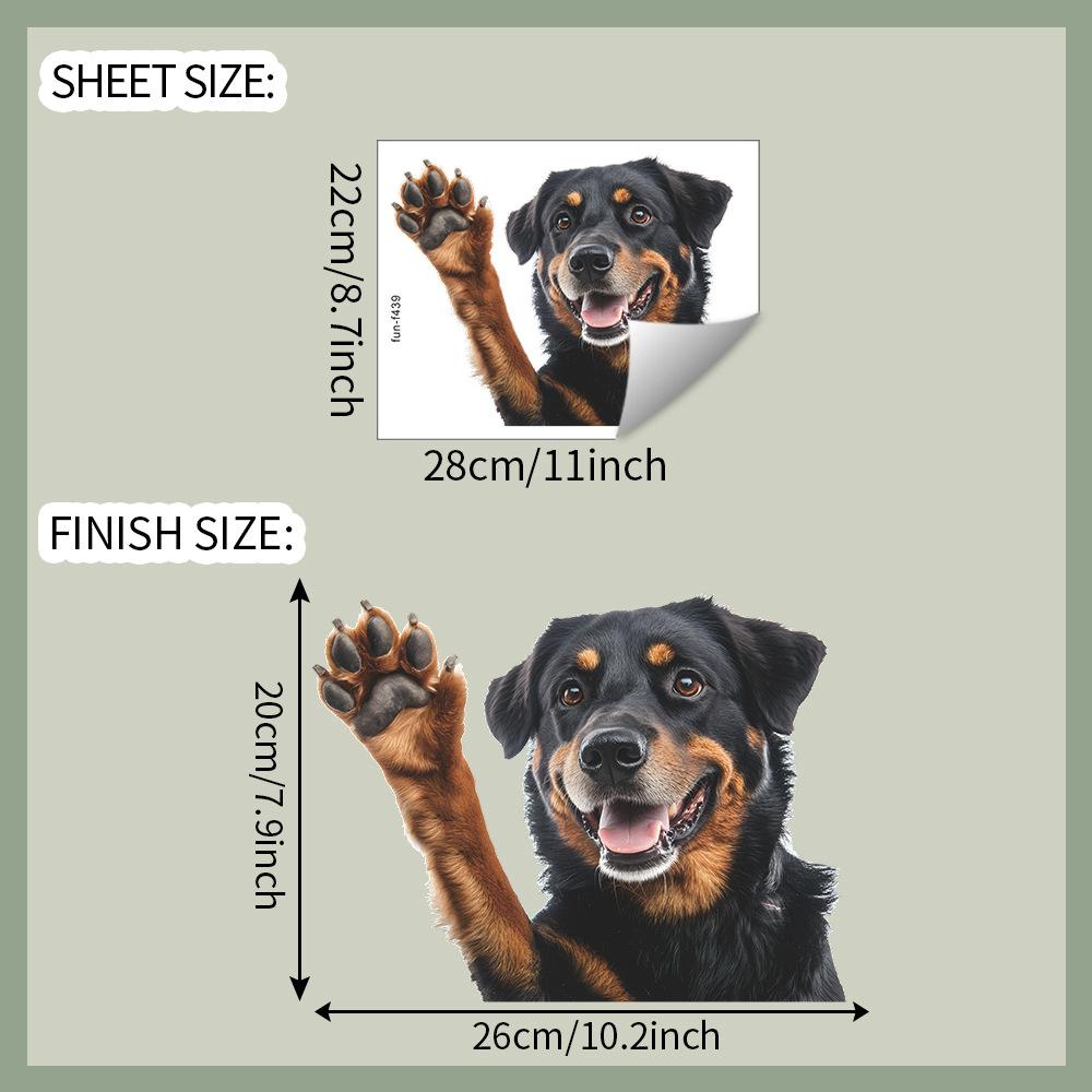 

Улыбающийся и приветствующий щенок Стеклянное окно Украшение и декор дома Наклейки на окна