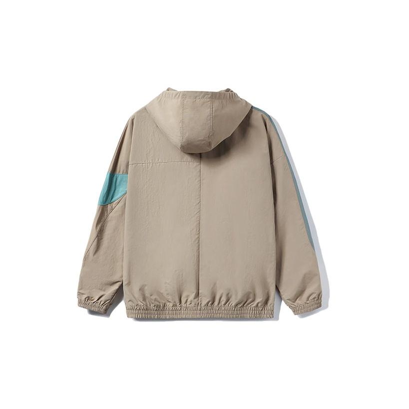 Li-Ning Color Block Loose Fit Hooded Sports Jacket Men Jackets Silver Brown AFDR405-3