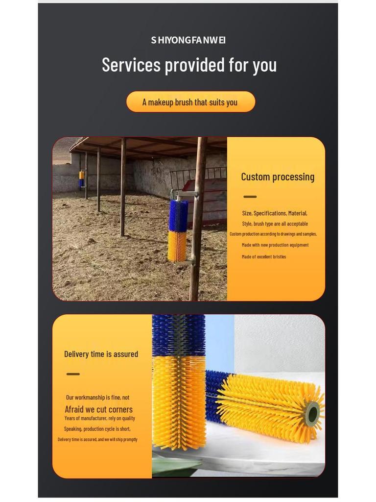 Cow Body Brush for Scratching and Massage - Dairy Livestock Cleaning Tool