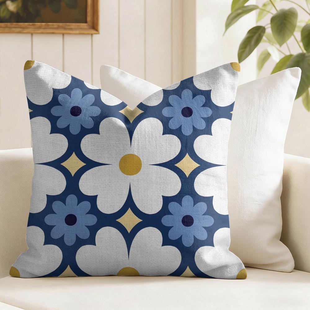 Symmetrical Pattern Cushion Cover Natural Linen Pillow Cover DoubleSided Print Cushion Cover for Sofa Home Decor