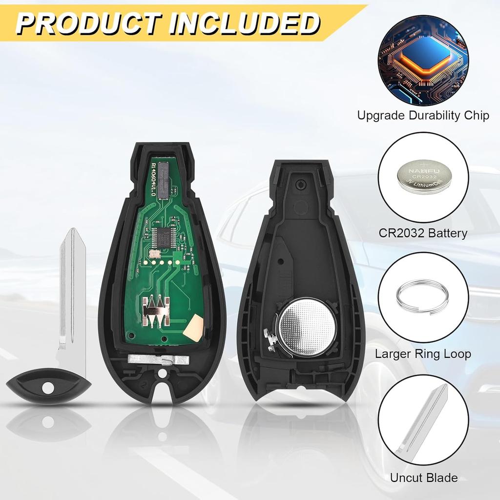 Key Fob Replacement for 2013- Dodge Ram 1500/13-18 Ram 2500 3500 4500 5500 Car Keyless Entry Remote Control,GQ4-53T,4 Buttons