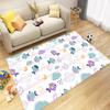 Cute Cartoon Pattern Area Rug with Animal and Sea Elements Floor Mat for Toddler Kids Playroom Home Decor