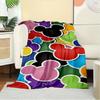 1pc Velvet Mickey Mouse Ears Multi-Color Throw Blanket for Bed Sofa Gift Home Decoration, Soft Warm Plush Coverlet, Room Decor