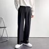 Men's Spring Light Luxury Black Wide-Leg Casual Trousers