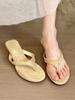 Ernie is here! Retro suede round head slope heel flip-flops female summer toes with thick heel sandals