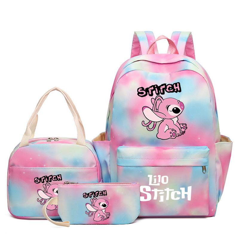 Cartoon Animation Schoolbag Large Capacity Primary And Secondary School Students Backpack Meal Bag Pencil Bag Three-Piece Set