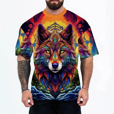 New 3D Digital Printed European and American Adult Men's Animal T-shirt