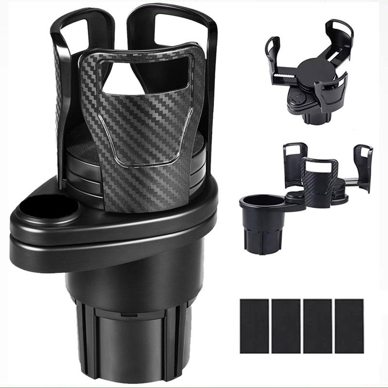 Expandér držáku pohárku do auta 2 v 1 360° nastavitelná základna Držák kávových nápojů Stabilní dvojitý držák pohárku proti otřesům
