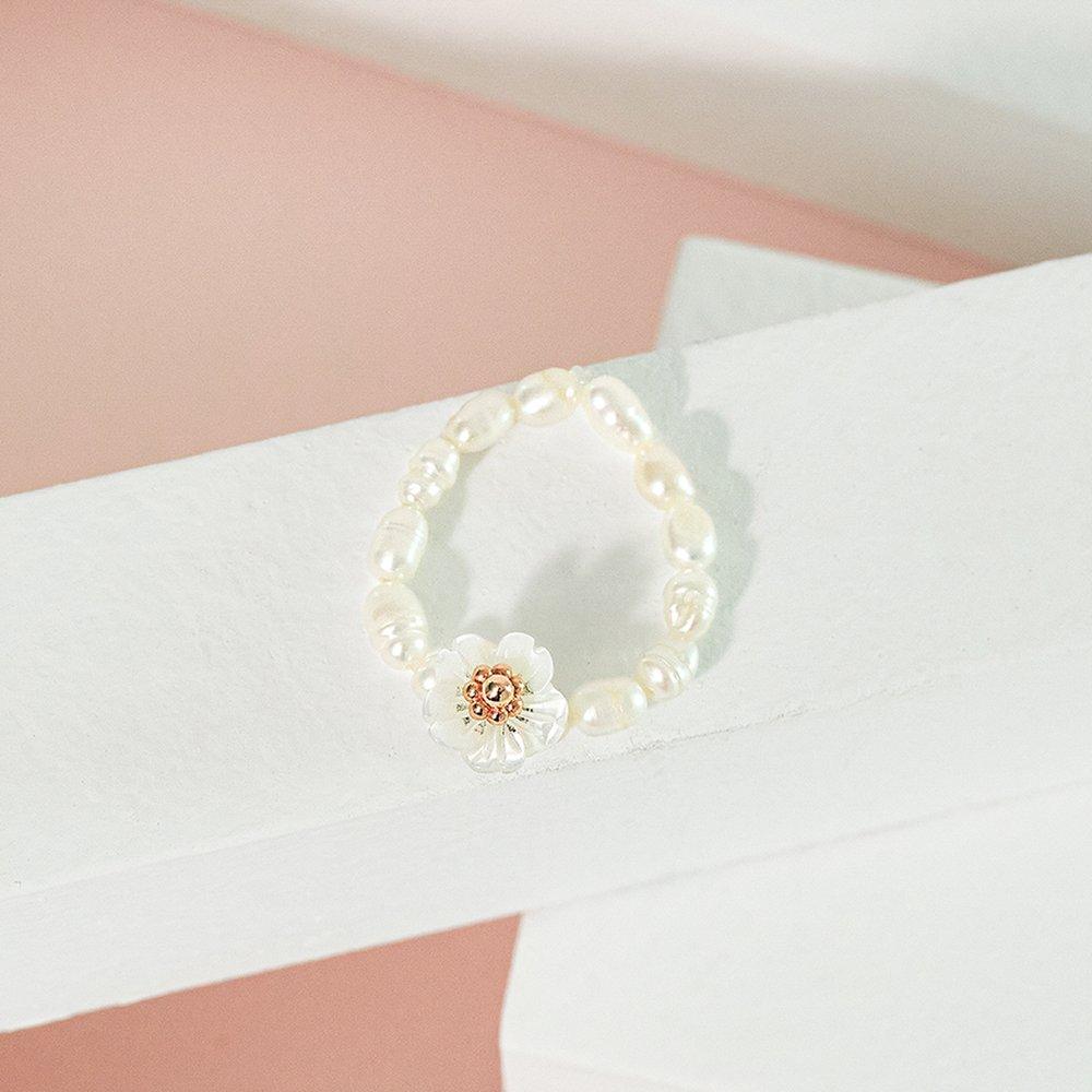 Jrosa 14K Plum Flower Pearl Ring