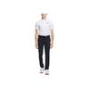 Adidas Solid Color Logo Stripe Short Sleeve Polo Shirt Men Tops White HA3129