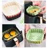 Square Silicone Air Fryer Liner with Handles Non-Stick Reusable Baking Mat for Oven & Microwave Dishwasher Safe Heat-Resistant Air Fryer