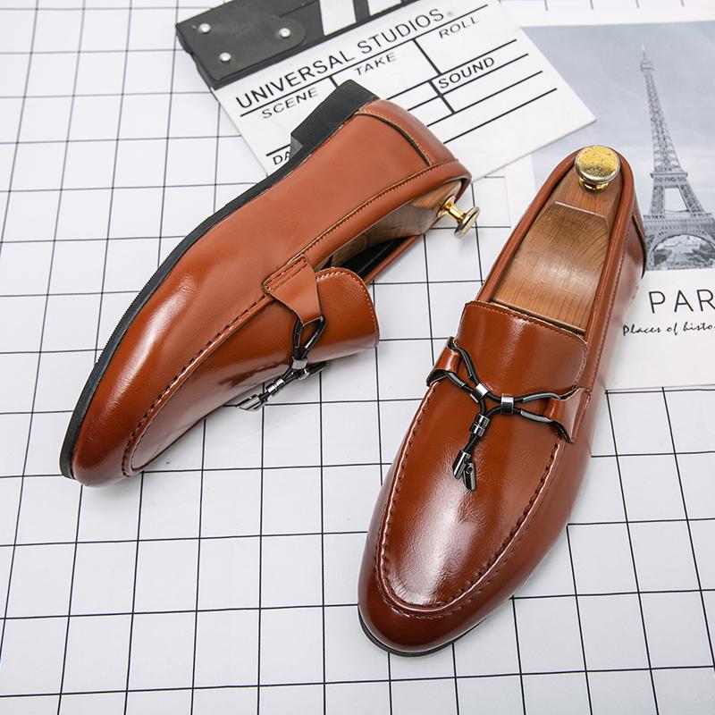 Concise Tassel Business Leather Shoes Light Soft Evening Dress Slip-On Male Breathable Shoes Gentleman Luxury Shoe Size 38-48