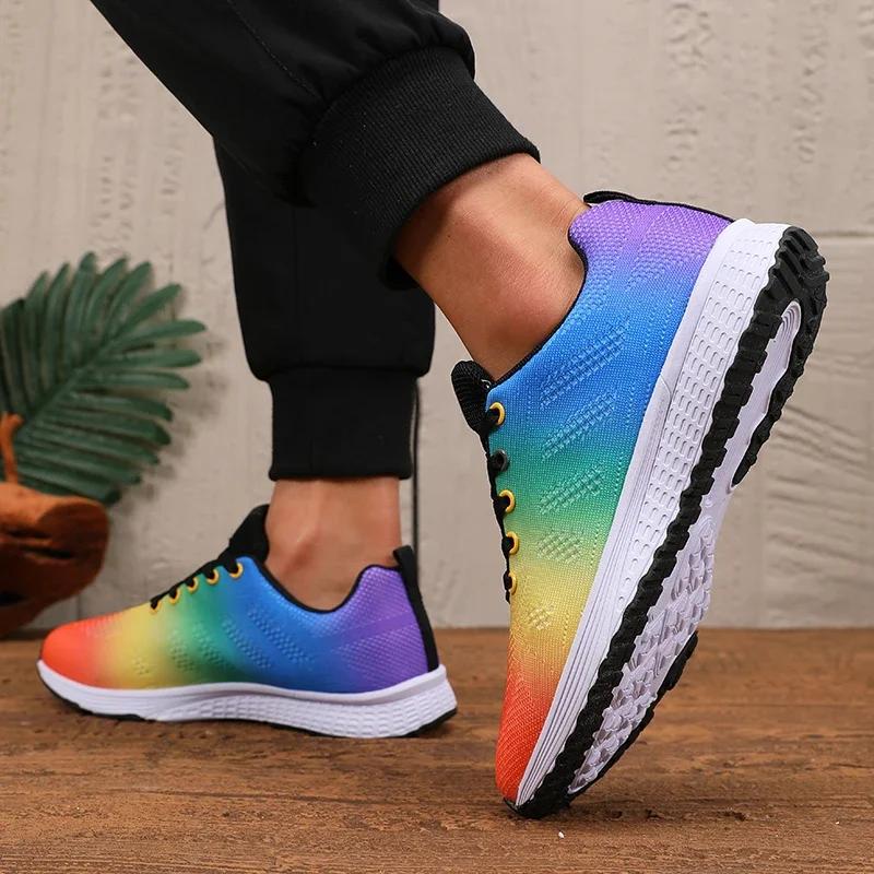 Men'S Colorful Trendy Shoes Fashionable Luxurious Design Lightweight Breathable Comfortable Durable Mesh Training Sports Shoes