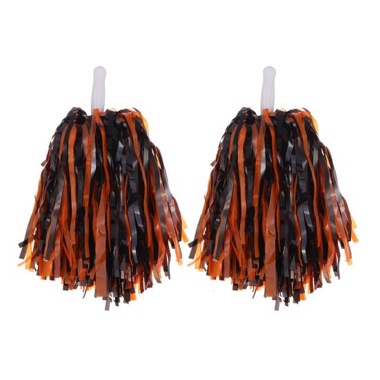 2Pcs Cheerleader Pom Poms Metallic Foil Cheerleader Pom Poms Hand Flowers with Handle for Sports Competitions Celebrations