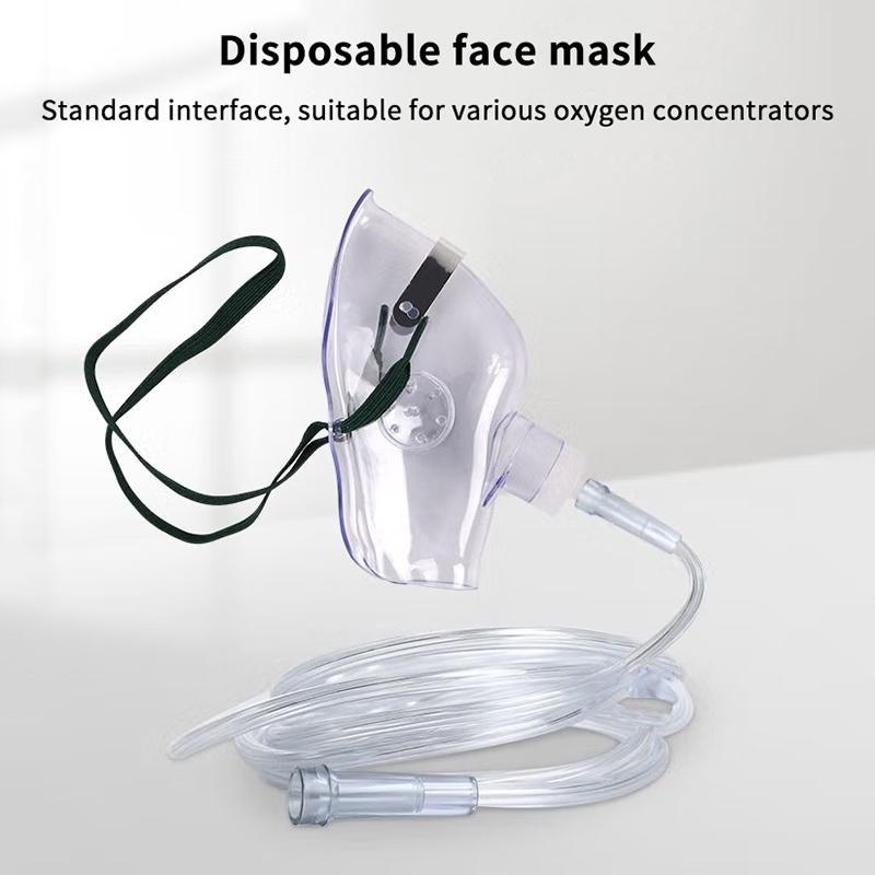 Adult Oxygen Mask With Tube Disposable Face Mask Shield Nebulizer Conduit Adult Oxygen Mask