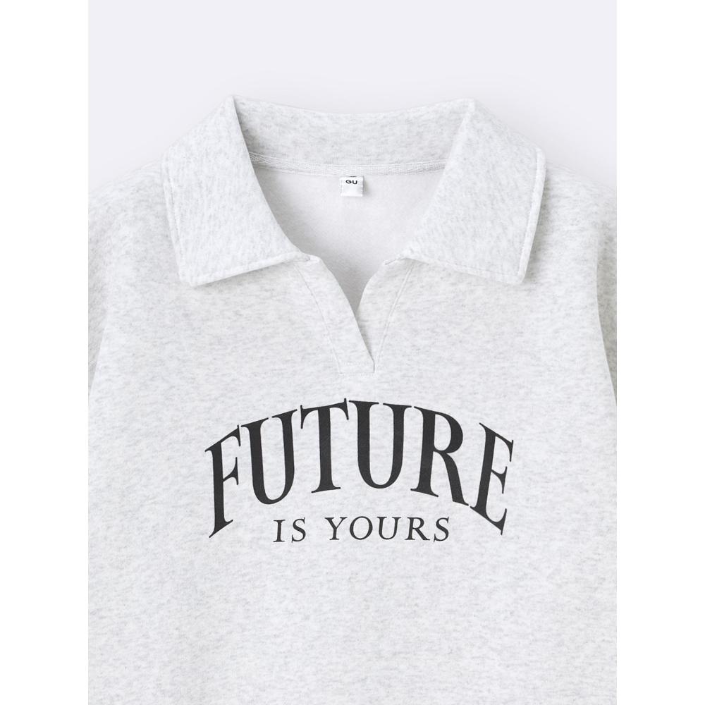 Gu By Uniqlo Girls Heavyweight Sweat Polo Shirt Jr