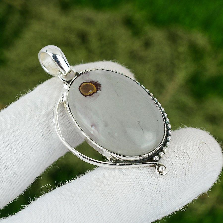 

Камень Яшма Кофейное Зерно Серебро 925 пробы Безель Элегантная Сестра Новый Кулон