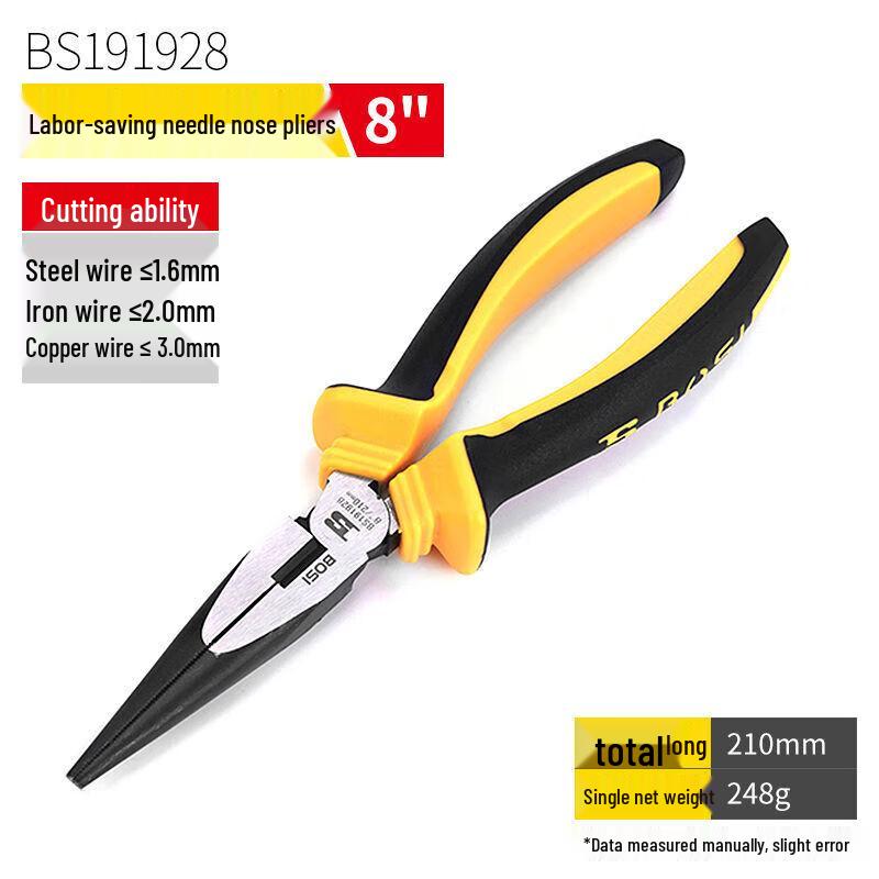 BOSI 8-inch Industrial Grade Needle Nose Pliers