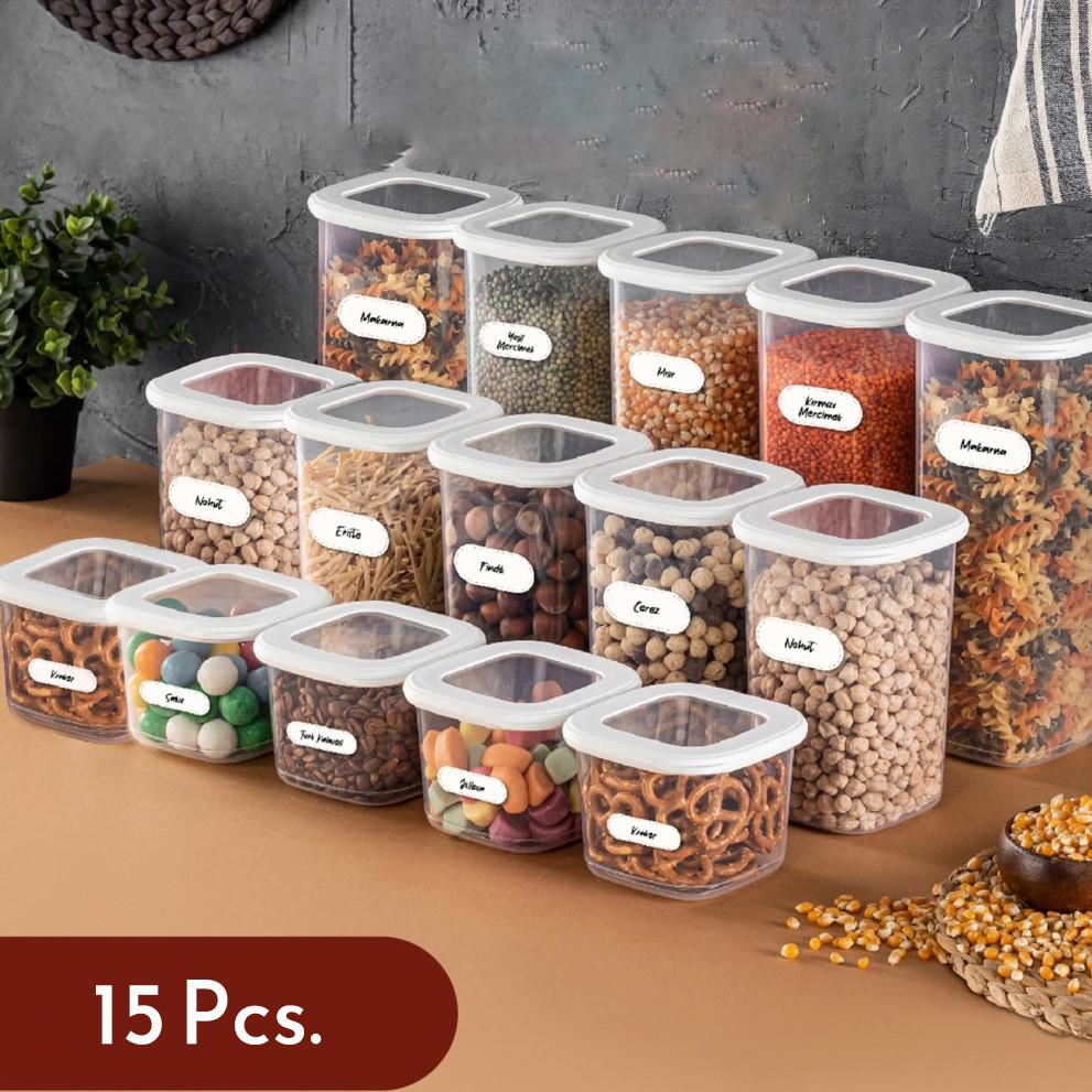 1. Vakuové víko prémiové kvality Bílá sada na skladování potravin - Odolné proti nárazu