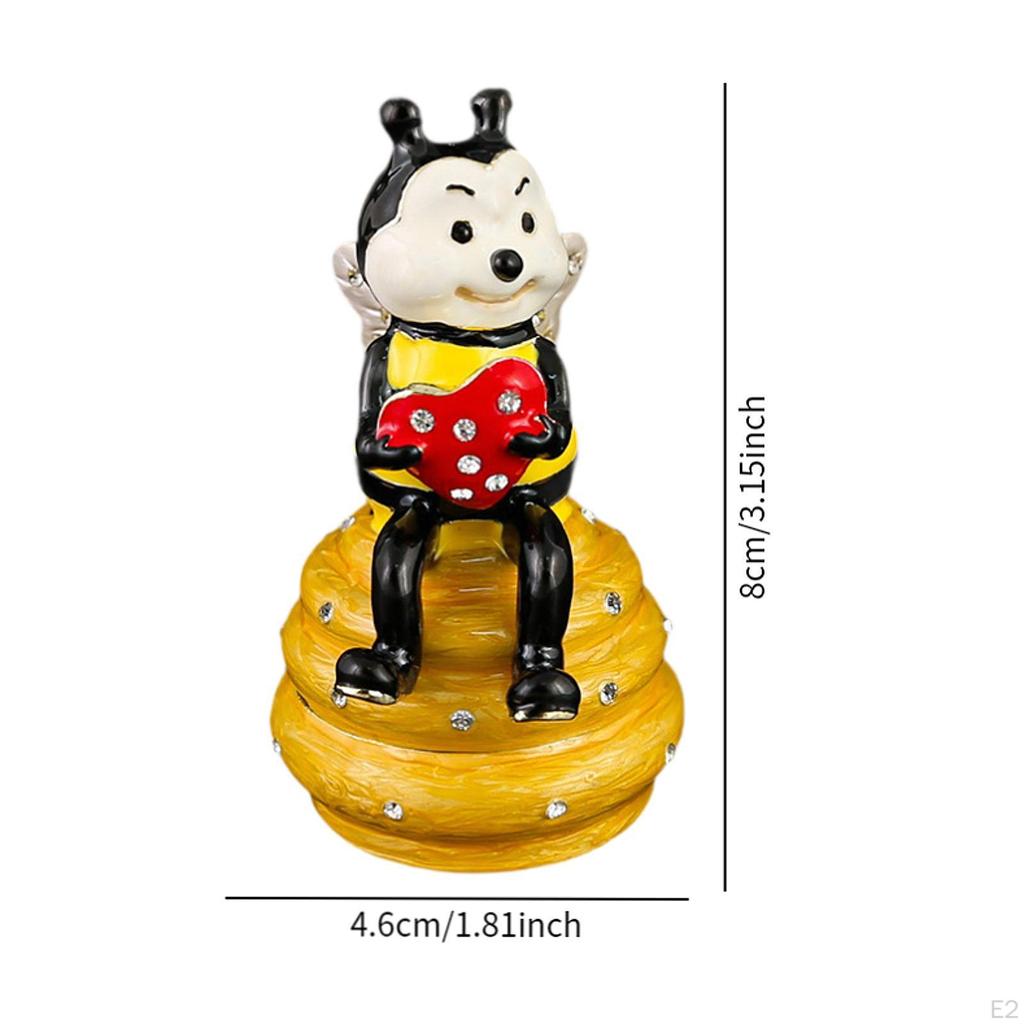 Bee People Trinket Box Jewelry Storage Box, Keepsake Figurine Organizer for Room