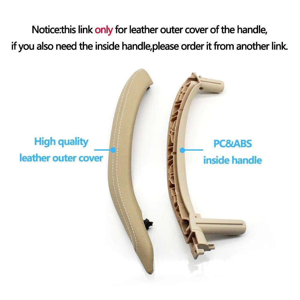 Car Interior Passenger Doors Pull Handle Outer Leather Cover Replacement For BMW X5 X6  F15 F16 2014-2018