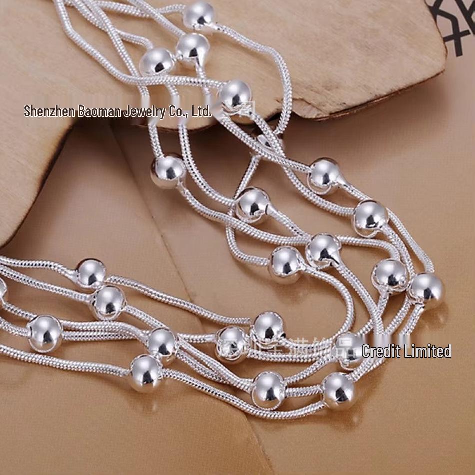 Exquisite Five-Line Light Bead Bracelet - Silver-Plated Copper Jewelry