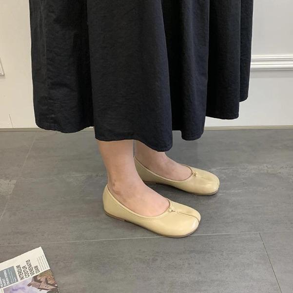 Split Toe Candy Flats Ballet Shoes Woman Slip on Loafers Soft Bottom Moccasins Bow-tie Ballerina Single Tabi Ninja Women Shoes