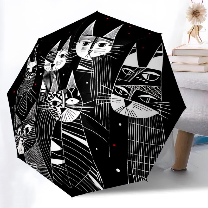 1pc Cat Collective Automatic Open/Close Umbrella Compact Folding Umbrella, All-Season Portable Umbrella for Women/Men307