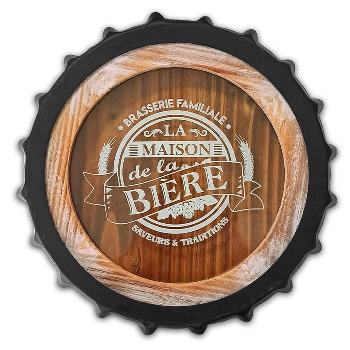 

Les Trésors De Lily [A3784] - Деревянный настенный коллекционер пивных пробок La Maison de la Bière (семейная пивоварня) - 30 см