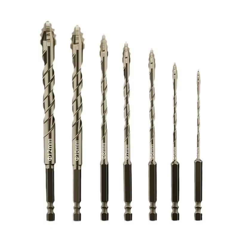 Upgraded Four-edged Sawtooth Drill Bit Professional Carpentry Tools For Glass Ceramic Concrete Brick Metal Drill Bit Set
