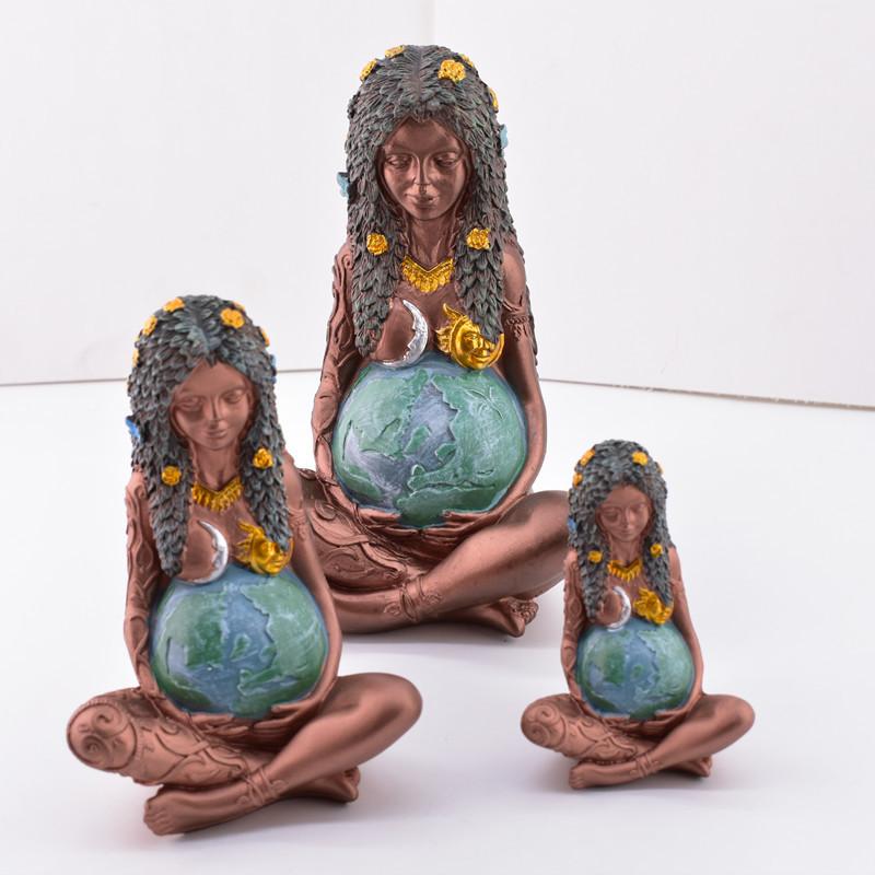 Mother Earth Statue Resin Art Gaia Goddess Sculpture for Mother Day Gift Home Decor