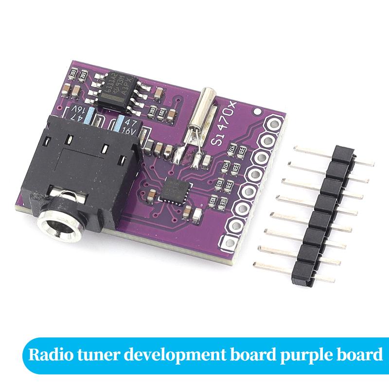 MCU470 Si4703 FM Receiver Development Board FM Tuner Evaluation Module Available in Red / Purple PCB