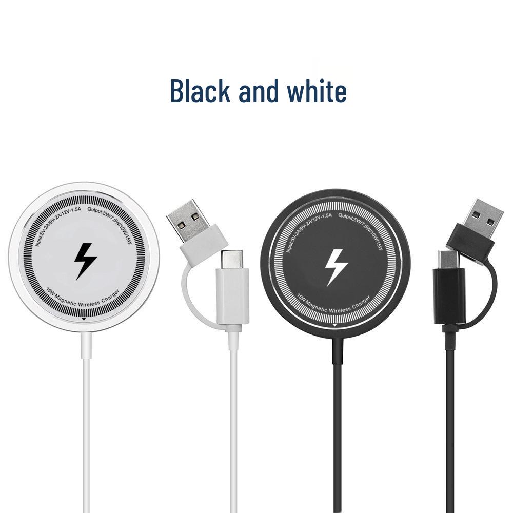 15W Magnetic Wireless Charger for Apple Phones with 2-in-1 Interface