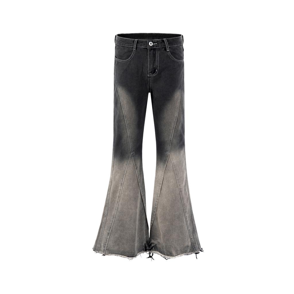 Light-colored split-ended and slightly pulled jeans, men's and women's new spring and autumn models in 2024, high-waisted drape and thin horn pants