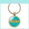 Nasa Logo Single-sided Gem Keychain Cartoon Style Mixed Material Keyring