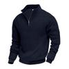 Men Heavyweight Loose Stand Collar Half Zip Casual Pullover Sweatshirt