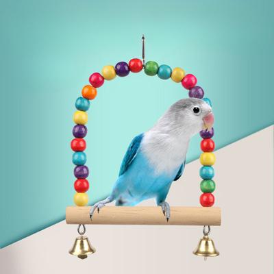 Jouet à mâcher pour oiseaux, balançoire pour perroquet, anneau de suspension, corde en coton, jouet pour perroquet, jouet résistant aux morsures, jouet d'entraînement pour cage à oiseaux