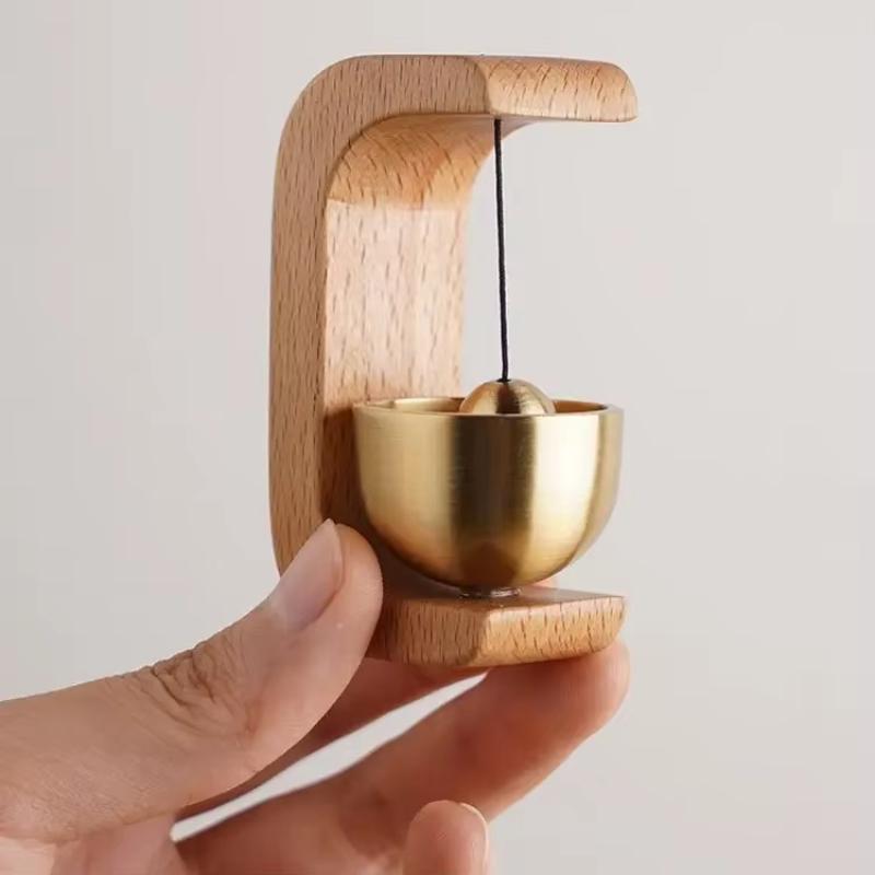 Wooden Magnetic Windbell Home Hanging Door Ornament Crafts Beige Brown Door Bell Wall Bohemian Decor Outdoor Ornaments Decor