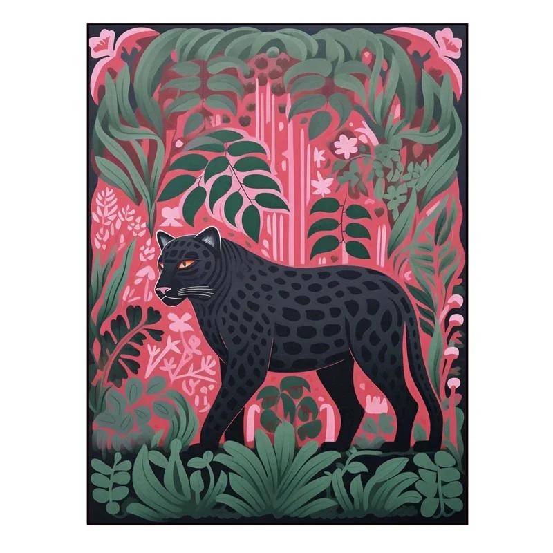 Pastoral Leopard Living Room Carpet Bedroom Bedside Art Decor Floor Mat Cloakroom Footpad Coffee Table Advanced Rug for Kitchent