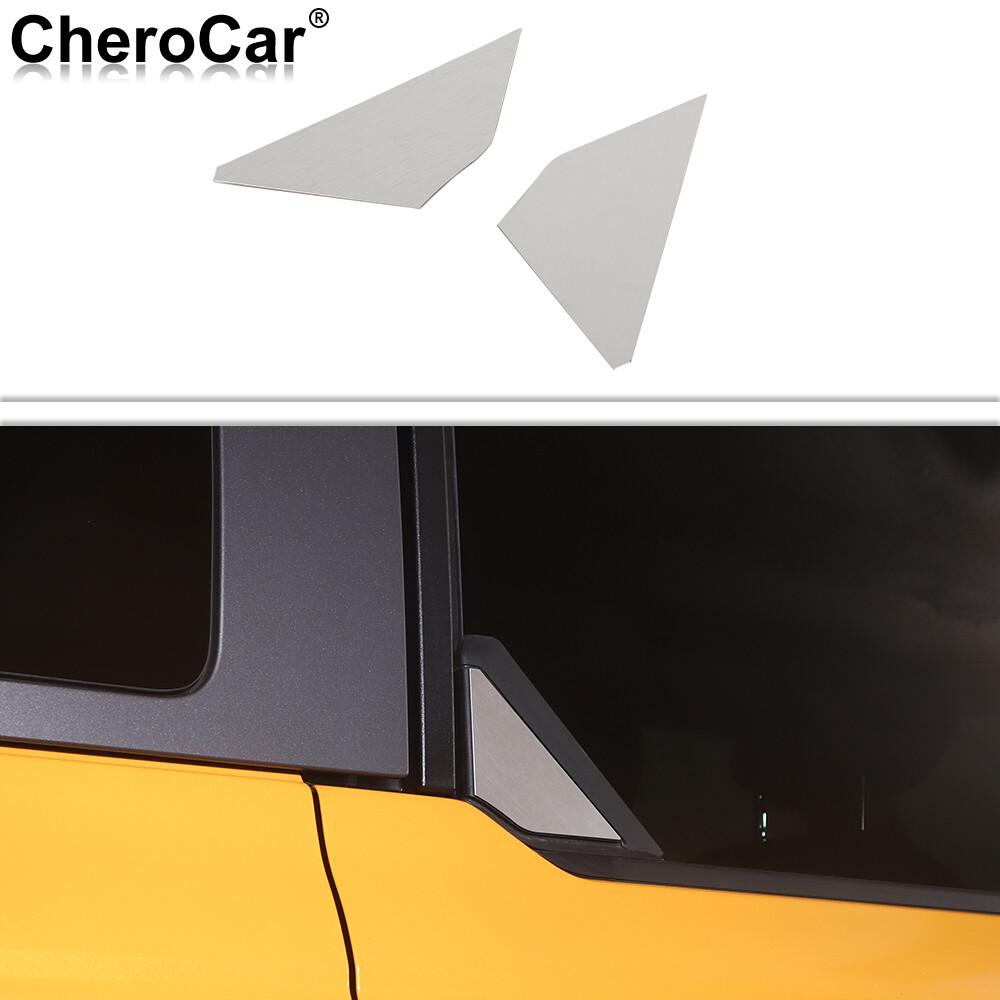 2xSilver Rear Car Window Triangle Decor Cover Trim Panel For Ford Bronco +