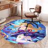 Genshin Impact Pattern Round Rug, Indoor/Outdoor Mat, for Picnic, Gameroom, Bedroom, Office, Living Room, Home Decor Carpet, Birthday Gift