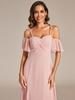 Ever-Pretty Women's Cold Shoulder Sweetheart Neckline Spaghetti Straps Chiffon Bridesmaid Dresses With Ruffle Sleeves