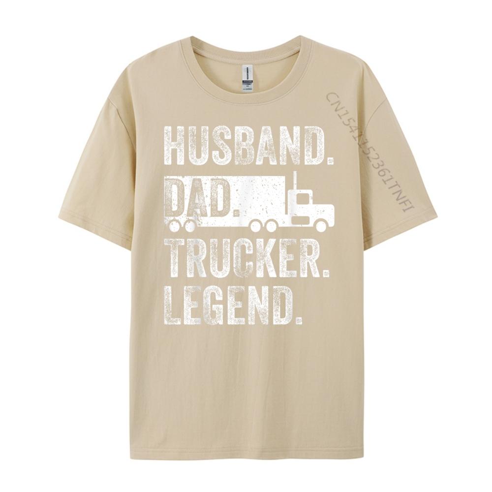Funny Truck Driver Trucking Husband Dad Trucker Legend Men Clothes Luxury TShirt T Shirts Large Size